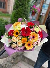 Букет цветов из:  Герберы, Ромашки, Хризантемы, Розы и Подсолнухи #REPLACE_PRED# Вуктыле
