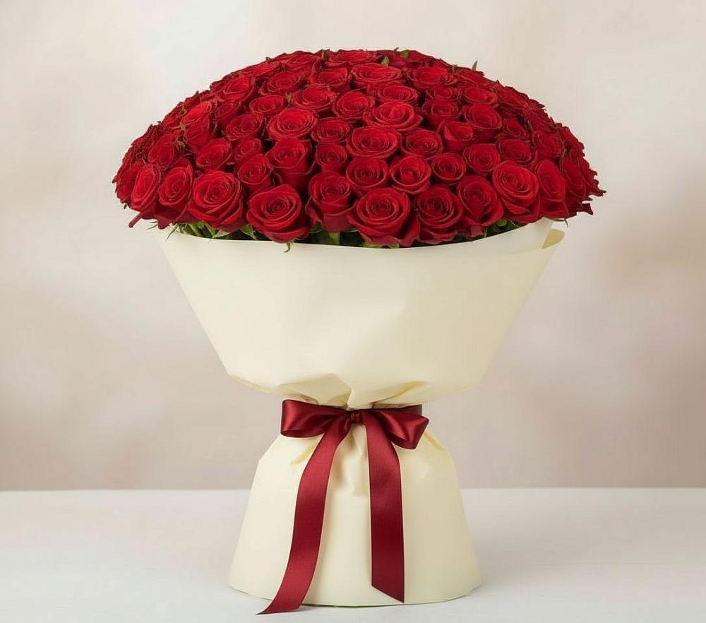 Букет 101 Красная роза Милано в Вуктыле