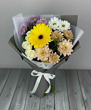 Букет цветов из:  Розы, Герберы и Хризантемы в Вуктыле