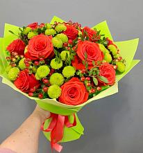 Букет цветов из:  Хризантемы и Розы #REPLACE_PRED# Вуктыле