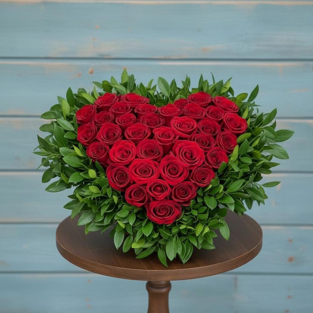 Цветочная композиция из Розы в виде сердца в Вуктыле