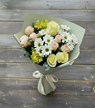 Букет цветов из:  Альстромерии, Розы и Хризантемы в Вуктыле