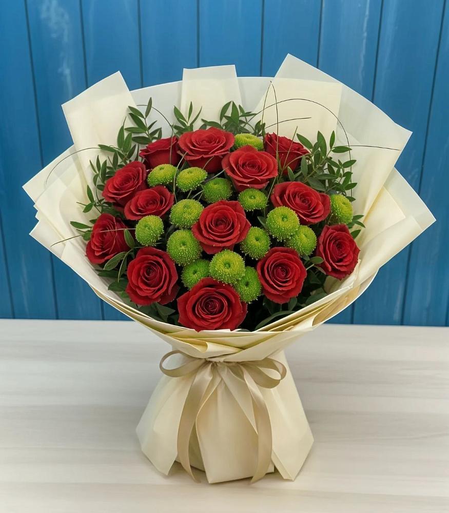 Букет цветов из: Розы и Хризантемы в Вуктыле